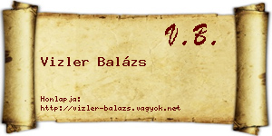 Vizler Balázs névjegykártya